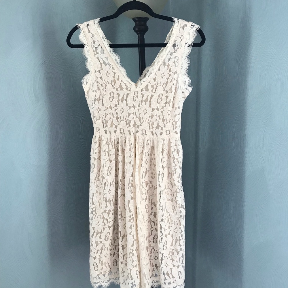 Anthropologie Ivory Lace Dress